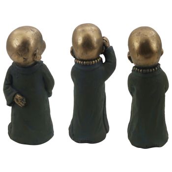 Set 3 Assorted Monk Statues 14x33cm
