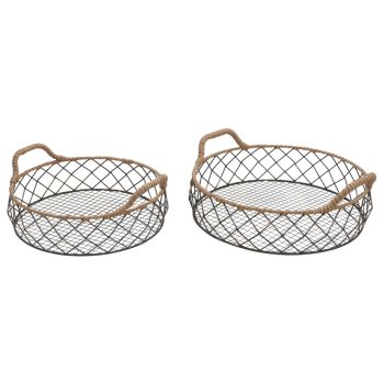 Set 2 Nested Round Tropea Trays 39x13cm