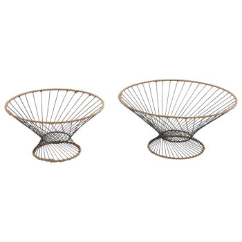 Set 2 Nested Tropea Round Footed Bowls 36x18cm