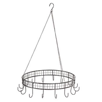 Round Hanging Circle w Hooks Metal 40cm