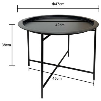 Round Lipped Cross Frame Side Table 47cm