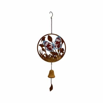 Rust & Colour Butterfly Bell Hanger 63cm