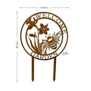 Laser Cut Dragonfly Garden Stake 53x53-80cm