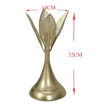 Aura Leaves Taper Candleholder 14x32cm