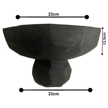 Contemporary Black Decorative Footed Bowl 23cm