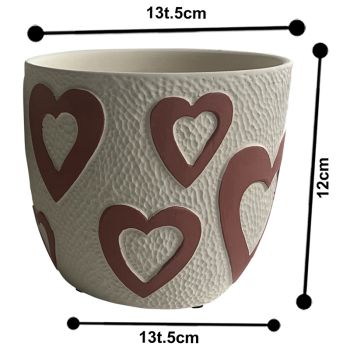 Set 3 Assorted Colour Heart Planters w Hole + Plug 13cm