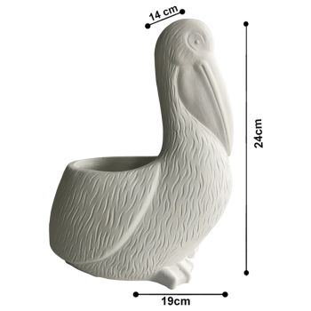 Contemporary White Pelican Planter w Hole + Plug 24cm