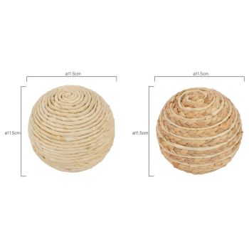 Set 2 Asst Decorative Weave Balls 14cm