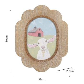Smiling Sheep Framed Wall Art 39cm