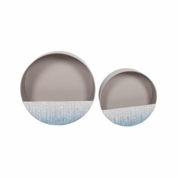 Set 2 Leaf Stem Metal Wall Planters 40cm