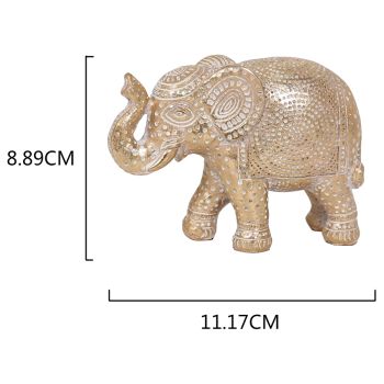 Ornate Gold Elephant 11cm