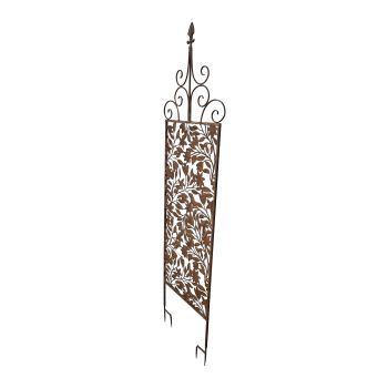 Rust Screen / Wall Art W Fleur De Lis + Removable Stakes 168cm