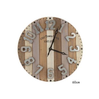 bulk 1 Old Town Metal N Mdf Wall Clock 60x60cm