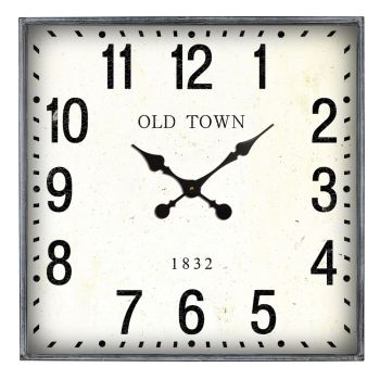 Square Iron Wall Clock 68cm