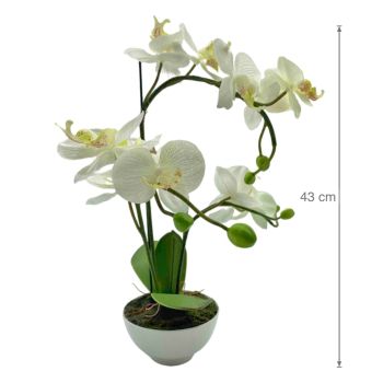 Artificial Orchid w Ceramic Base 44cm