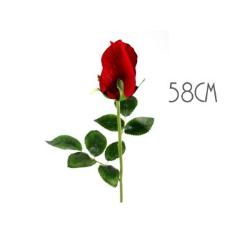 bulk 24 Artificial Single Stem Rose Red 58cmh 15x58cm