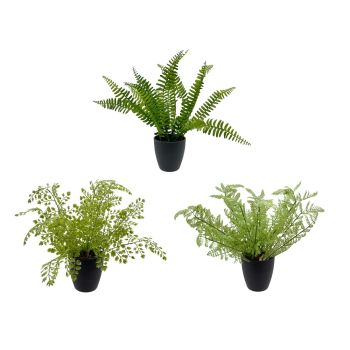Set 3 Artificial Greenery in Pot Assort 21cm