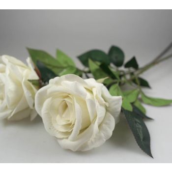 bulk 24 Articial Single Stem Rose White 62cm