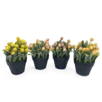 Set 4 Artificial Protea in Pot Assort 20cm