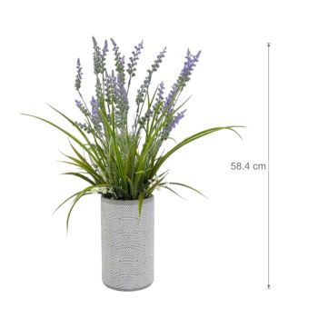 Artificial Lavender in Cement Pot 58cm