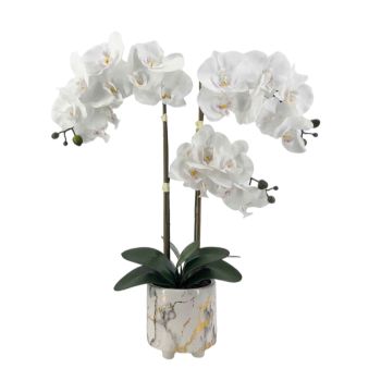 Artificial Orchid in Marble Ceramic Pot 55cm