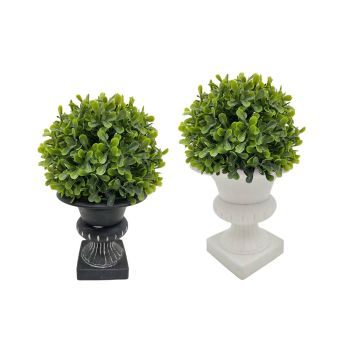 Set 2 Artificial Topiary in Urn Pot Assort 22cm