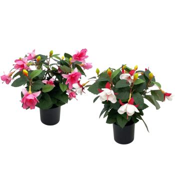 Set 2 Artificial Bellflower in Pot 35cm