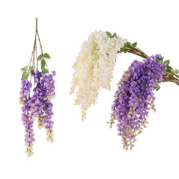 bulk 12 Artificial Wisteria Flower 2 Assorted 25x106cm
