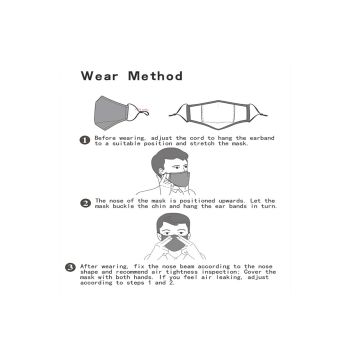 NEW Cotton Cloth Face Mask w 2 Filters Reusable Washable Adjustable 3Ply Black