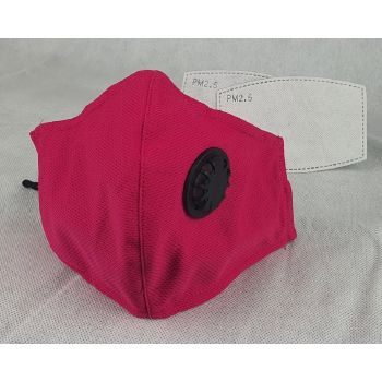 Face Mask Reusable Cotton Cloth Fabric w 2 Pm2.5 Perfect Fit Adjustable Pink