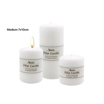 bulk 36 Unscented White Pillar Candle Tapered 10cm