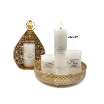 bulk 16 Unscented White Pillar Candle 670G 20cm