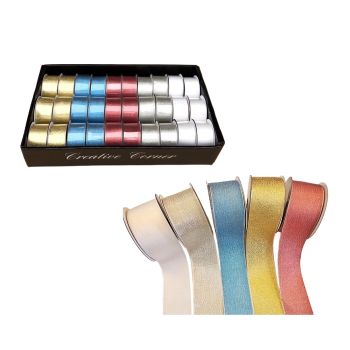 bulk 30 Shimmer Ribbon 5 Assort Craft Sewing Lace 2m