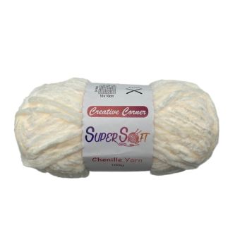 bulk 12 Milky White Super Soft Chenille Yarn 100G