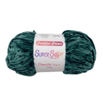 bulk 12 Green Super Soft Chenille Yarn 100G