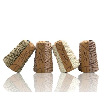 bulk 12 Macrame Cotton Yarn 72mtrs 4mm 400G Natural Assort Knitting