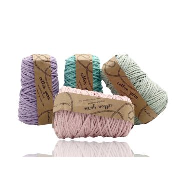 bulk 12 Macrame Cotton Yarn 72mtrs 4mm 400G Pastel Assort Knitting