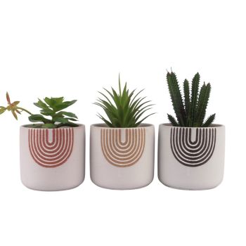 Set 3 Rainbow Ceramic Pot Planter 13cm