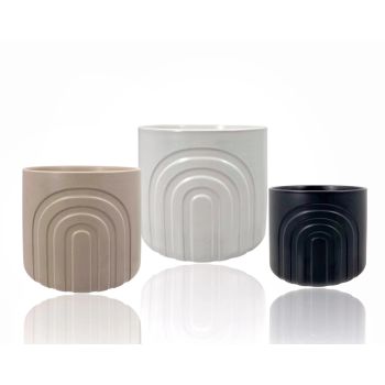 bulk 6 Boho Rainbow Ceramic Pot Assort 16cm