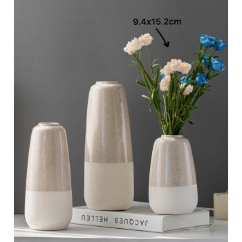 Two Tone Ceramic Vase Flower 15cm