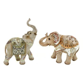 Set 2  Elephant Sculpture 21x28cm