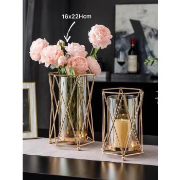 Gold Decorative Candle Holder Lantern 22cm
