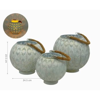 White Wash Moroccan Lantern 24cm