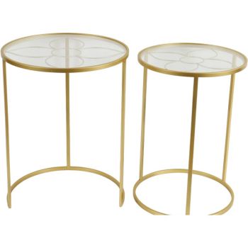 Set 2 Elm Side Table 46x61cm