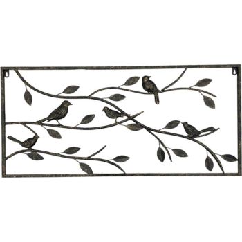 Bird In The Tree Metal Wall Art 40x80cm