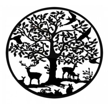 Grazing Deer Metal Wall Art 60cm