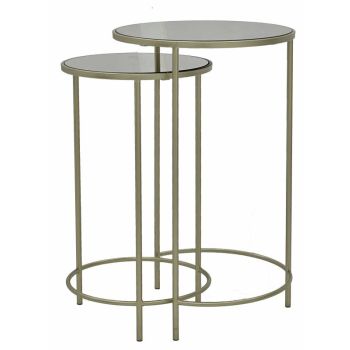 Set 2 Sally Glass Side Table 65cm
