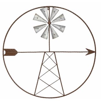 Metal Windmill Wall Art 91x91cm
