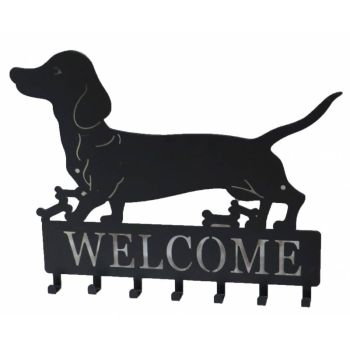 Dachshund 7 Hooks 30x24cm