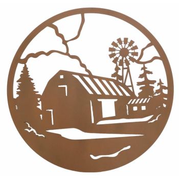 By The Barn Metal Wall Art 100cm